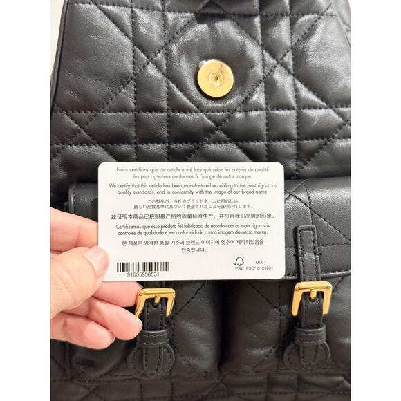 Christian Dior Caro Macrocannage Lambskin Medium Backpack Black - Picture 14 of 14